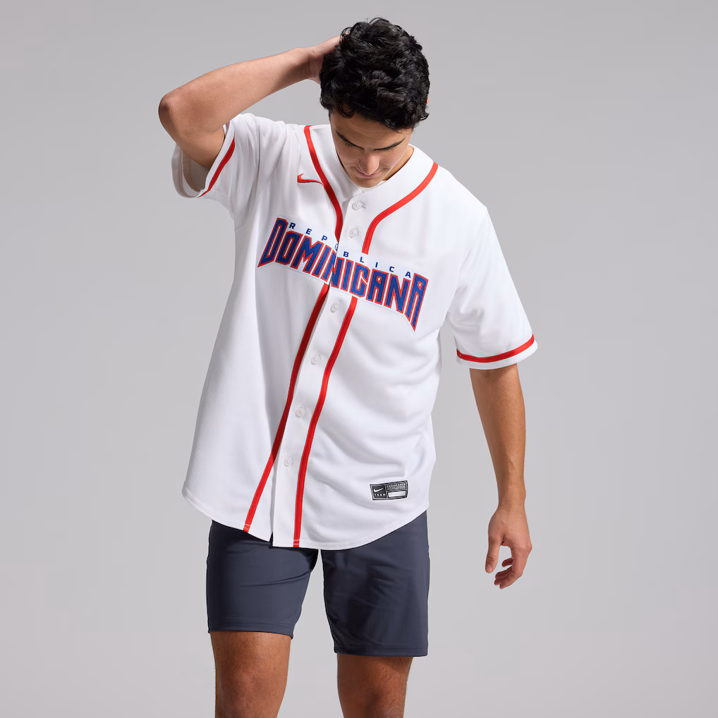 Men's Dominican Republic Baseball Nike White 2026 World Baseball Classic Home Stadium Jersey - ujerseystore