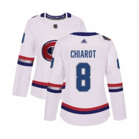 Women's Montreal Canadiens #8 Ben Chiarot Authentic White 2017 100 Classic Hockey Jersey - Ujersey