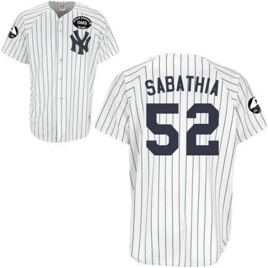 Men's Majestic New York Yankees #52 C.C. Sabathia Authentic White GMS 