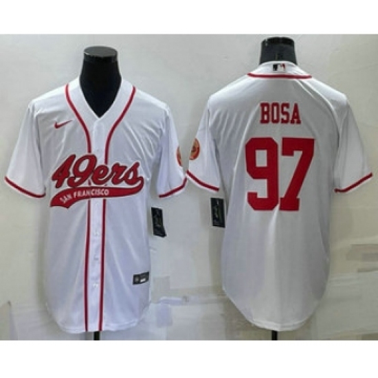 Men's San Francisco 49ers #85 George Kittle White Stitched Cool Base Nike Baseball Jersey - Ujersey