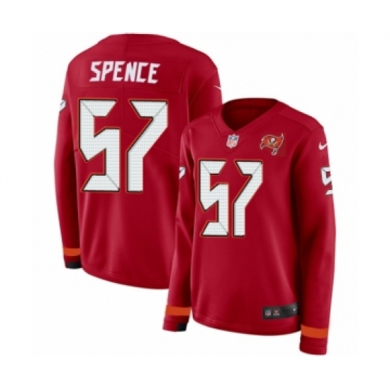 Women's Nike Tampa Bay Buccaneers #57 Noah Spence Limited Red Therma Long Sleeve NFL Jersey - Ujersey