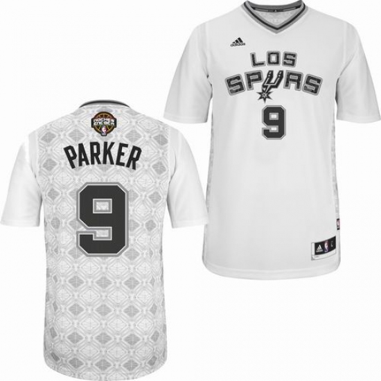 Men's Adidas San Antonio Spurs #9 Tony Parker Authentic White New Latin Nights NBA Jersey - Ujersey