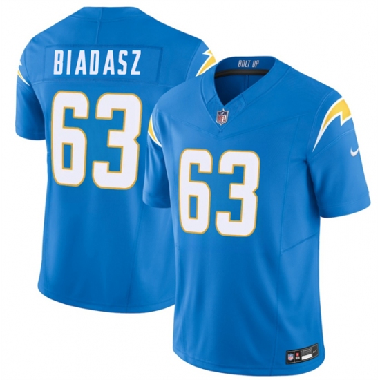Men's Los Angeles Chargers #63 Tyler Biadasz Blue 2026 F.U.S.E. Vapor Limited Stitched Football Jersey - Ujersey