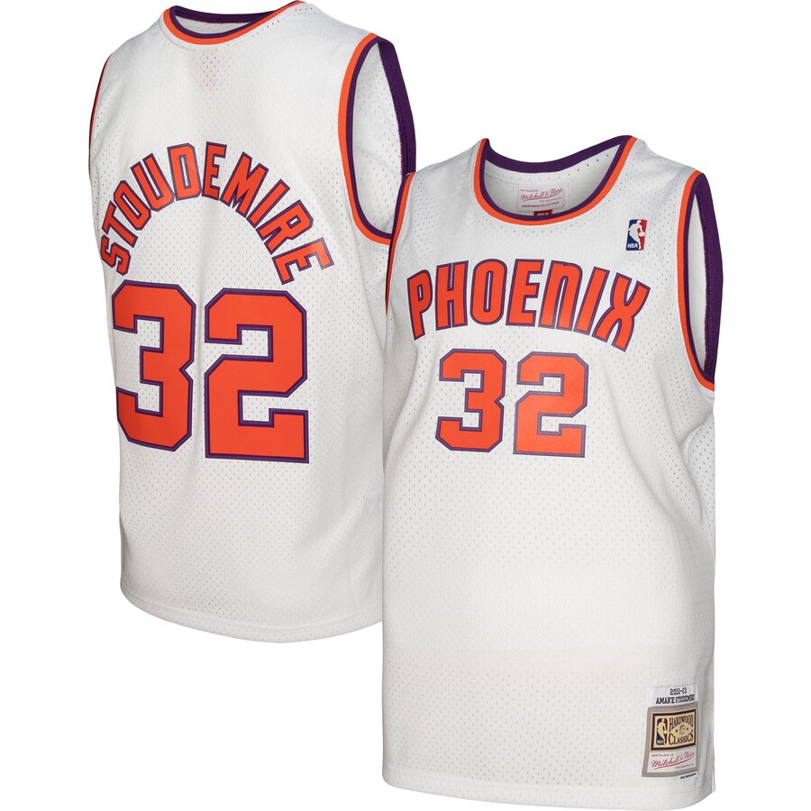 Men's Phoenix Suns Amar'e Stoudemire Mitchell & Ness White 2002/03 Hardwood Classics Swingman Jersey - Ujersey