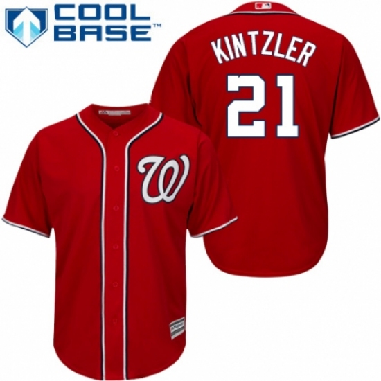 Youth Majestic Washington Nationals #21 Brandon Kintzler Authentic Red Alternate 1 Cool Base MLB Jersey - Ujersey