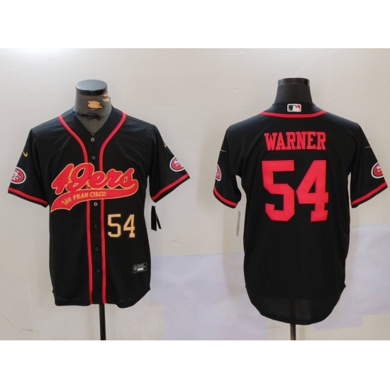Men's San Francisco 49ers #54 Fred Warner Black With Cool Base Stitched Baseball Jerseys - Ujersey
