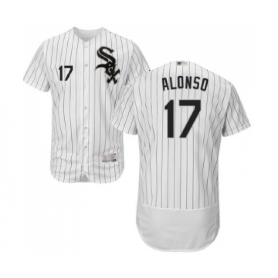 Men's Chicago White Sox #17 Yonder Alonso White Home Flex Base Authentic Collection Baseball Jersey - Ujersey