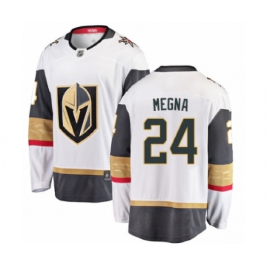 Men's Vegas Golden Knights #24 Jaycob Megna Authentic White Away Fanatics Branded Breakaway Hockey Jersey - Ujersey