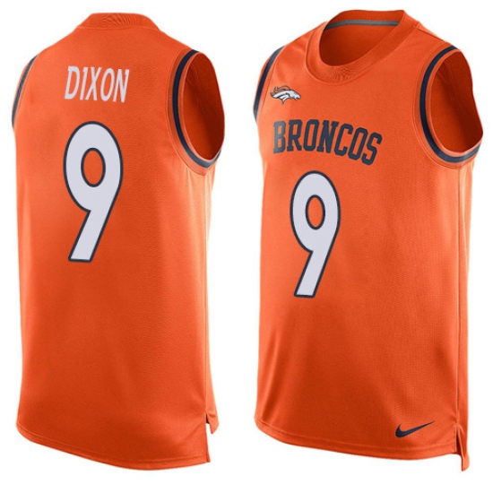Men's Nike Denver Broncos #9 Riley Dixon Limited Orange Player Name & Number Tank Top NFL Jersey - Ujersey