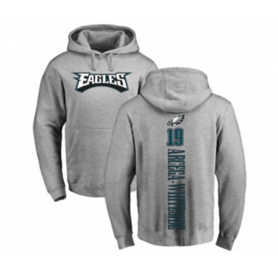 Philadelphia Eagles #19 JJ Arcega-Whiteside Ash Backer Pullover Hoodie - Ujersey