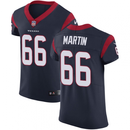 Men's Nike Houston Texans #66 Nick Martin Navy Blue Team Color Vapor Untouchable Elite Player NFL Jersey - Ujersey