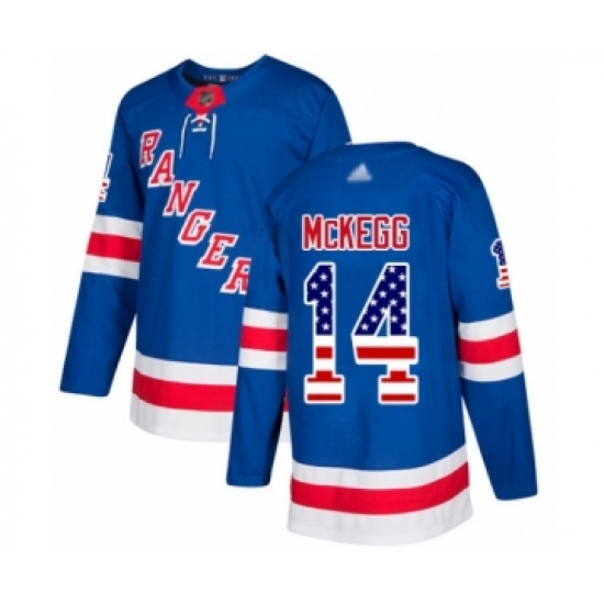 Men's New York Rangers #14 Greg McKegg Authentic Royal Blue USA Flag Fashion Hockey Jersey - Ujersey