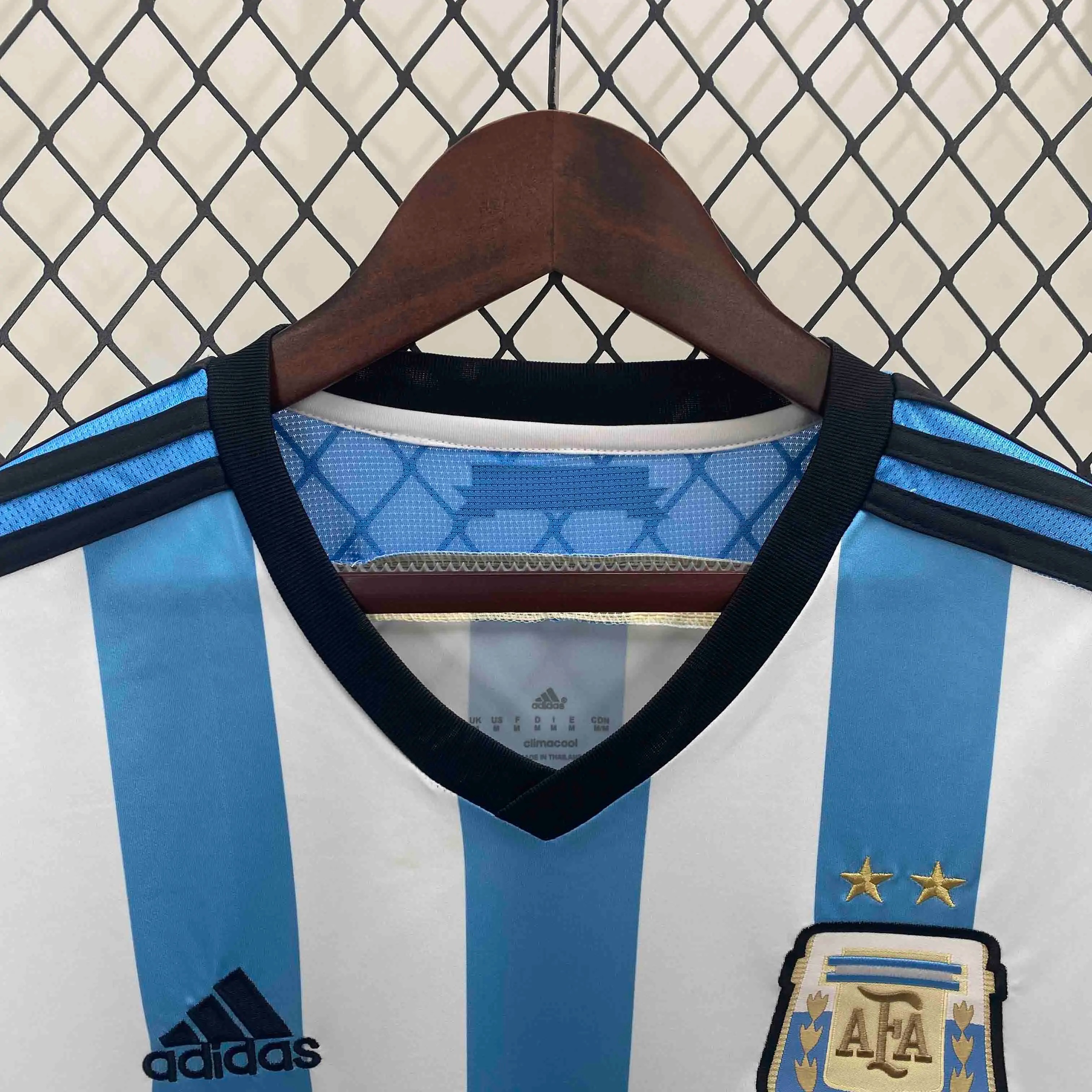 Argentina Retro Jersey Custom Home Football Jersey 2014 - ujerseystore