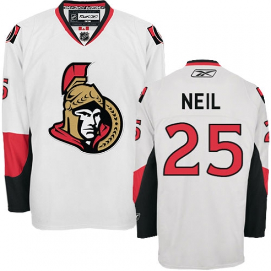 Women's Reebok Ottawa Senators #25 Chris Neil Authentic White Away NHL Jersey - Ujersey