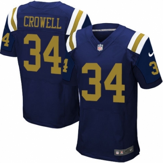 Men's Nike New York Jets #34 Isaiah Crowell Elite Navy Blue Alternate NFL Jersey - Ujersey