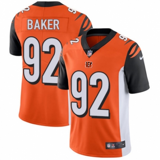 Men's Nike Cincinnati Bengals #92 Chris Baker Orange Alternate Vapor Untouchable Limited Player NFL Jersey - Ujersey