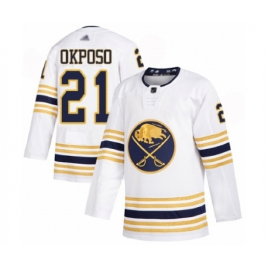 Youth Buffalo Sabres #21 Kyle Okposo Authentic White 50th Season Hockey Jersey - Ujersey