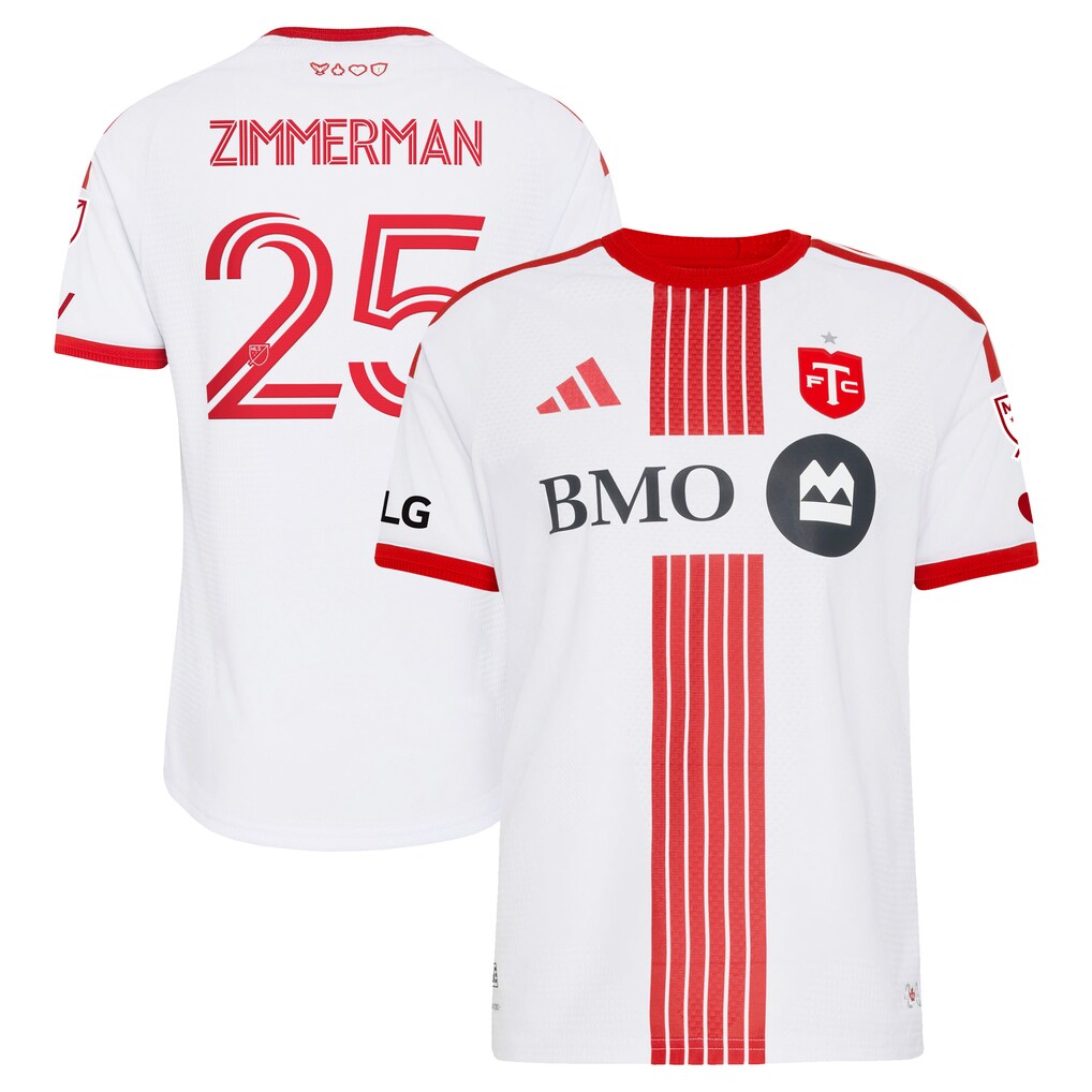 Men's Toronto FC Walker Zimmerman adidas White 2026 Winter Kit On-Field Authentic Patch Jersey - Ujersey