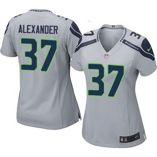 Women's Nike Seattle Seahawks #37 Shaun Alexander Game Grey Alternate NFL Jersey - Ujersey