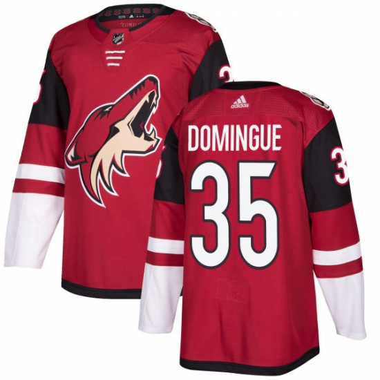 Men's Adidas Arizona Coyotes #35 Louis Domingue Premier Burgundy Red Home NHL Jersey - Ujersey