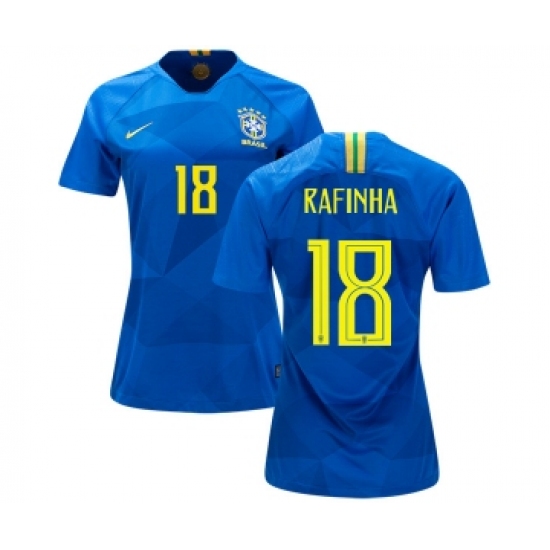 Women's Brazil #18 Rafinha Away Soccer Country Jersey