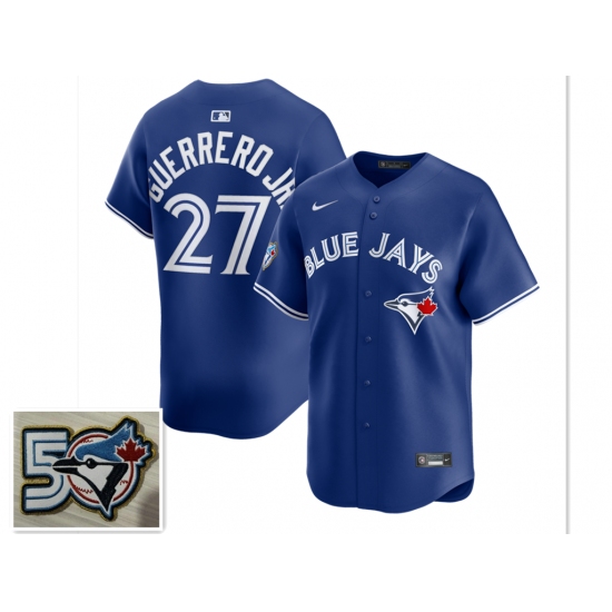 Men's Toronto Blue Jays #27 Vladimir Guerrero Jr. Royal 50th Anniversary Alternate Limited Jersey