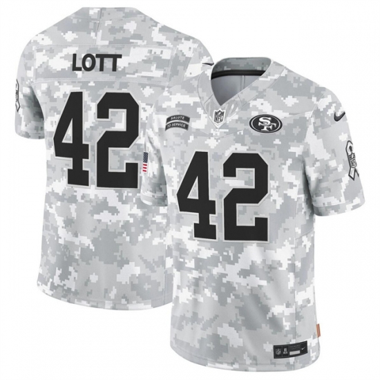 Men's San Francisco 49ers #42 Ronnie Lott 2024 F.U.S.E Arctic Camo Salute To Service Limited Stitched Football Jersey - Ujersey