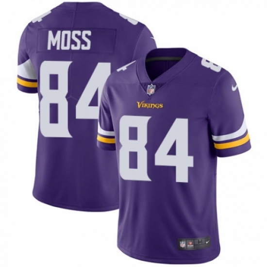 Men's Nike Minnesota Vikings #84 Randy Moss Purple Team Color Vapor Untouchable Limited Player NFL Jersey