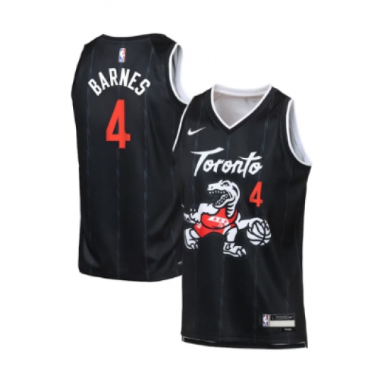 Men's Toronto Raptors #4 Scottie Barnes Black 2025-26 City Edition Stitched Basketball Jersey - Ujersey