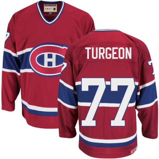 Men's CCM Montreal Canadiens #77 Pierre Turgeon Authentic Red Throwback NHL Jersey - Ujersey