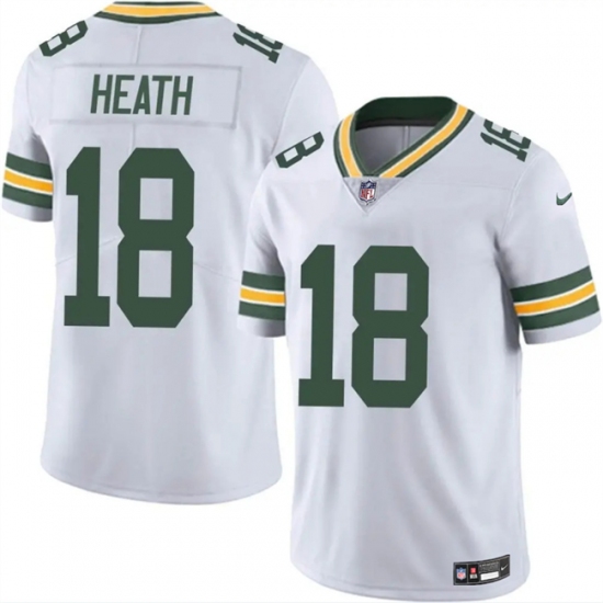 Men's Green Bay Packers #18 Malik Heath White Vapor Untouchable Limited Stitched Jersey - Ujersey