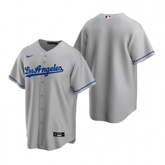 Men's Nike Los Angeles Dodgers Blank Gray Road Stitched Baseball Jersey - Ujersey