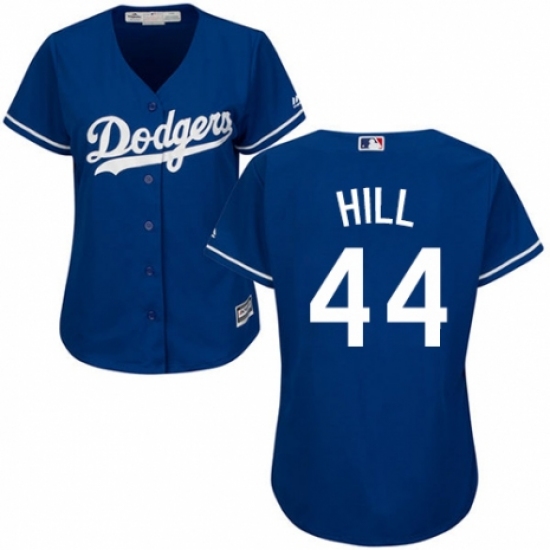 Women's Majestic Los Angeles Dodgers #44 Rich Hill Authentic Royal Blue Alternate Cool Base MLB Jersey - Ujersey
