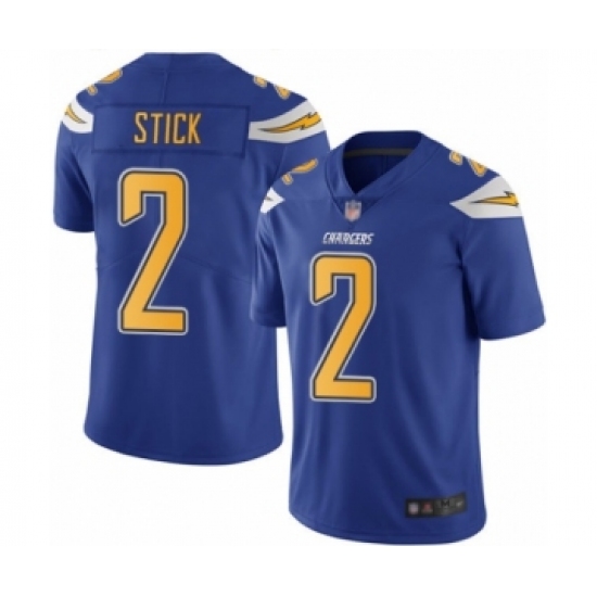 Men's Los Angeles Chargers #2 Easton Stick Limited Electric Blue Rush Vapor Untouchable Football Jersey - Ujersey
