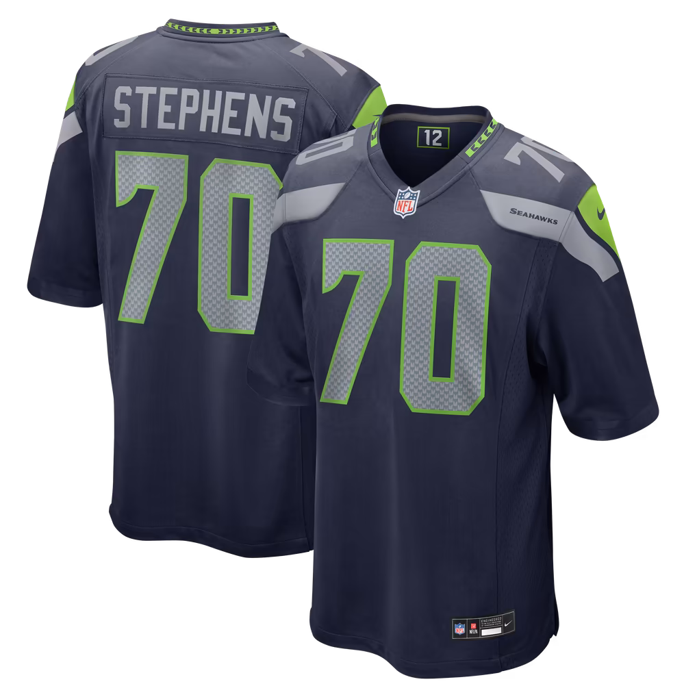 Men's Seattle Seahawks Beau Stephens Nike College Navy Team Game Jersey - Ujersey Shop