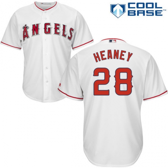 Men's Majestic Los Angeles Angels of Anaheim #28 Andrew Heaney Replica White Home Cool Base MLB Jersey - Ujersey