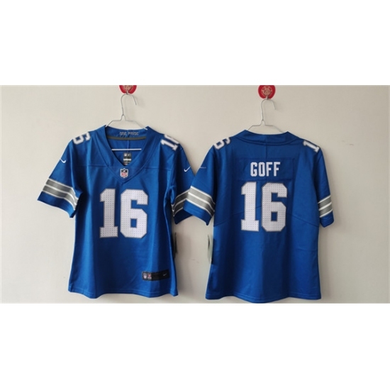 Youth Detroit Lions #16 Jared Goff Blue Vapor Football Stitched Jersey - Ujersey