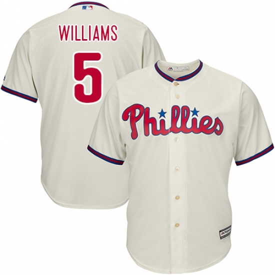 Men's Majestic Philadelphia Phillies #5 Nick Williams Replica Cream Alternate Cool Base MLB Jersey - Ujersey
