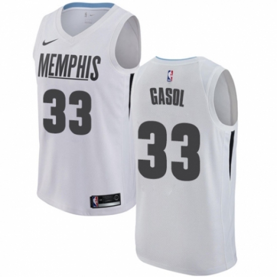 Men's Nike Memphis Grizzlies #33 Marc Gasol Swingman White NBA Jersey - City Edition - Ujersey