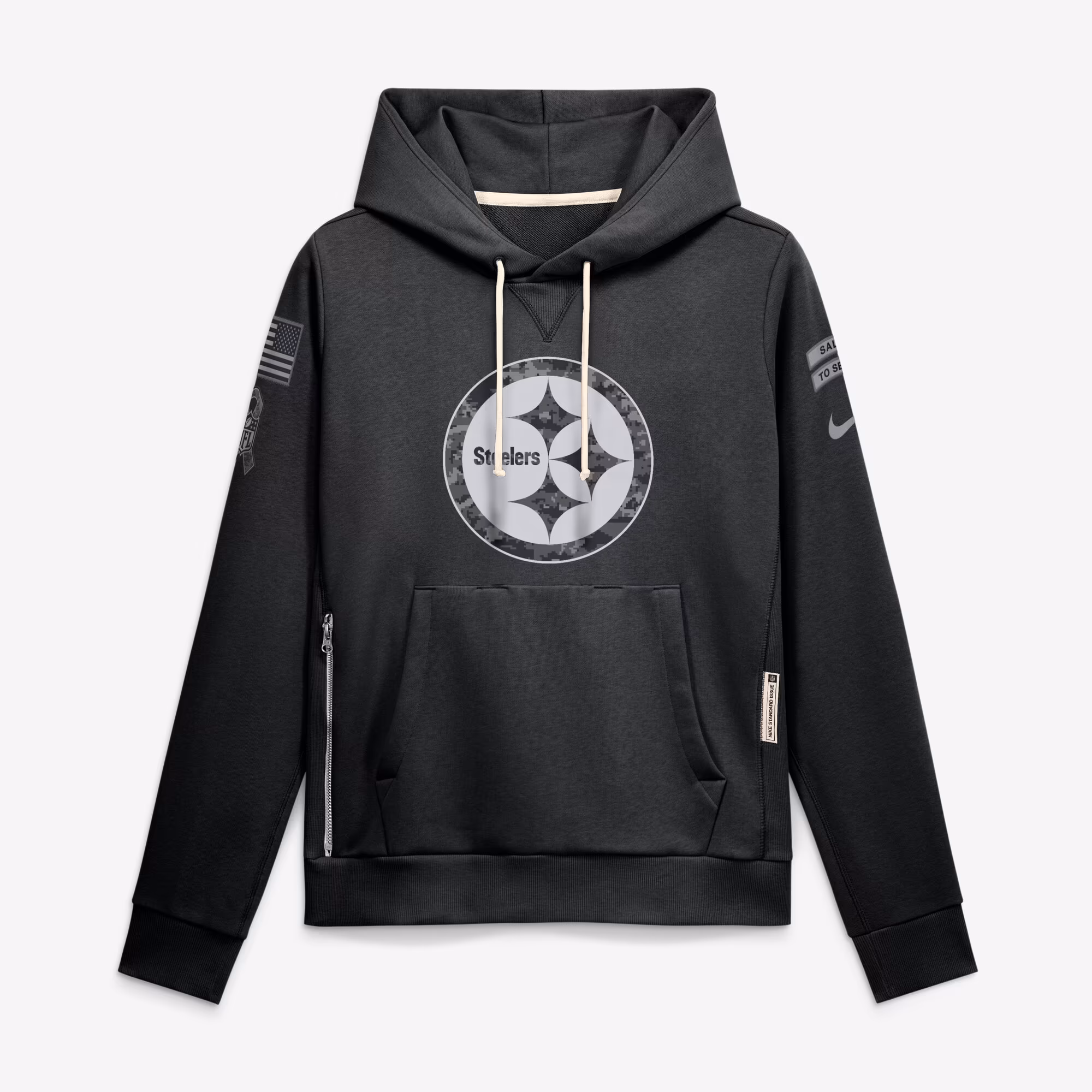 Women's Pittsburgh Steelers  Nike Black 2026 Salute to Service Sideline Dri-FIT Pullover Hoodie - Ujersey Shop