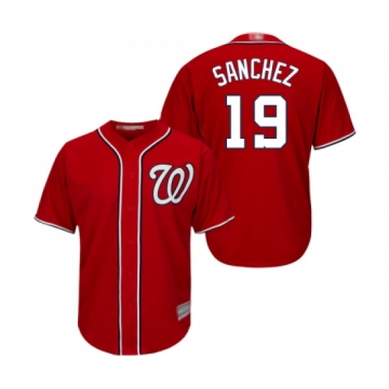 Youth Washington Nationals #19 Anibal Sanchez Replica Red Alternate 1 Cool Base Baseball Jersey - Ujersey