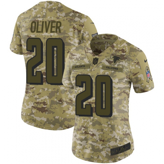 Women's Nike Atlanta Falcons #20 Isaiah Oliver Limited Camo 2018 Salute to Service NFL Jersey - Ujersey