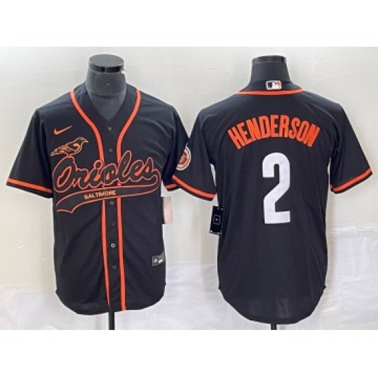 Men's Baltimore Orioles #2 Gunnar Henderson Black Cool Base Stitched Baseball Jersey - Ujersey