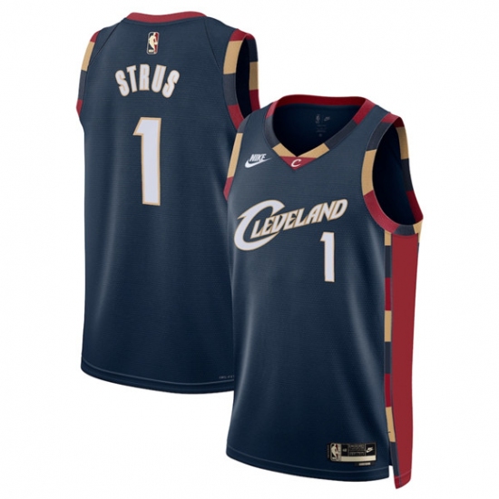 Men's Cleveland Cavaliers #1 Max Strus Navy 2025 Classic Edition Stitched Jersey - Ujersey