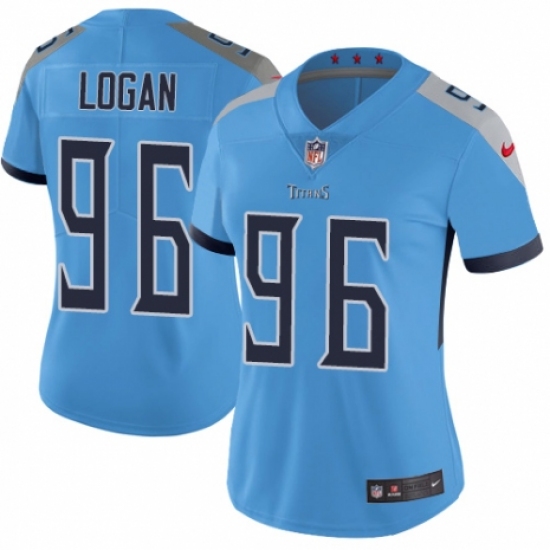 Women's Nike Tennessee Titans #96 Bennie Logan Light Blue Alternate Vapor Untouchable Limited Player NFL Jersey - Ujersey