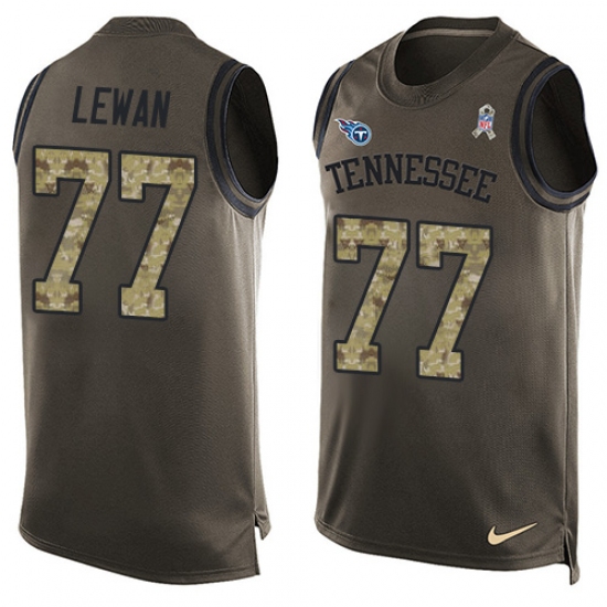 Men's Nike Tennessee Titans #77 Taylor Lewan Limited Green Salute to Service Tank Top NFL Jersey - Ujersey