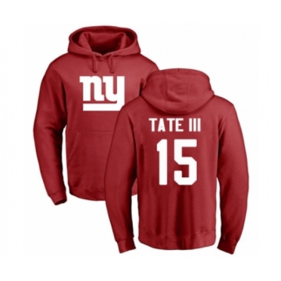 Football New York Giants #15 Golden Tate III Red Name & Number Logo Pullover Hoodie - Ujersey