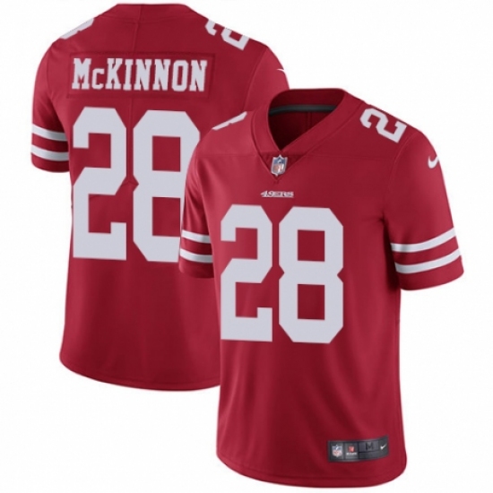 Youth Nike San Francisco 49ers #28 Jerick McKinnon Red Team Color Vapor Untouchable Elite Player NFL Jersey - Ujersey