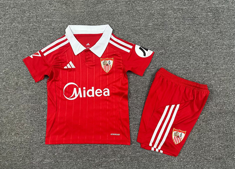 Sevilla FC Soccer Jersey Away Kids Kit Jersey+Shorts 2025/26 - Ujersey NHL