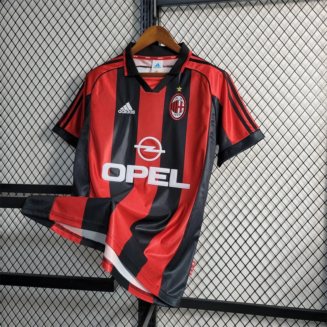 AC Milan Retro Soccer Jersey Home Custom Shirt 1998/00 - ujerseystore